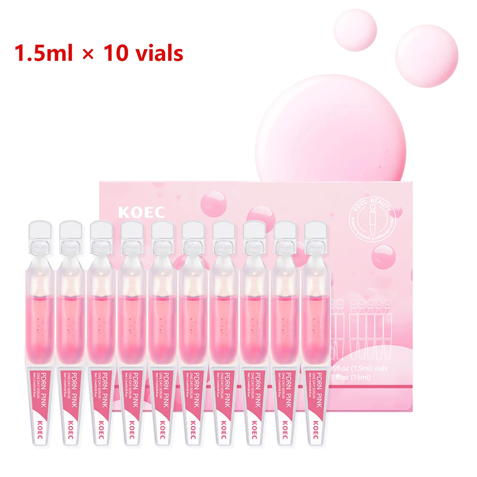 10pcs/Box PDRN Pink One Day Serum Deep Moisturizing,Repairs,Brightens,Reduces Sagging Skin Care Essence Multi-effect Benefits